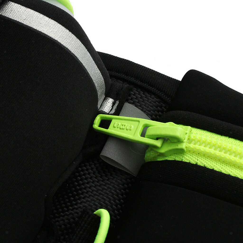 Running Belt with Bottle with Large Pocket for Jogging Cycling Camping Green