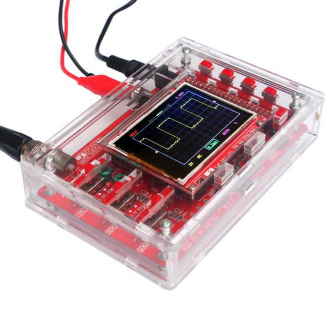 New Welded DSO 2.4" TFT Digital Oscilloscope 1Msps + Case + Test Clip Kit