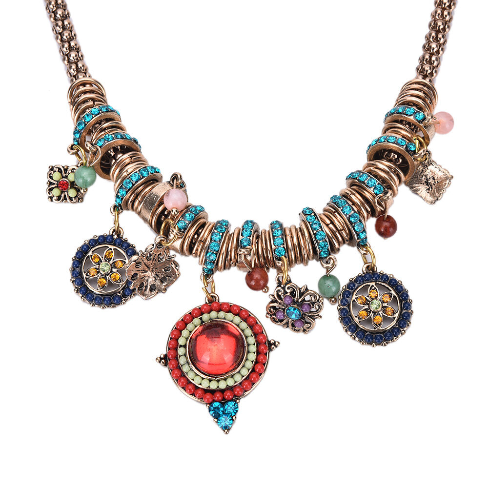 New Gypsy Ethnic Tribal Turkish Boho Chain  Necklace Tassel Pendant Fri.l8
