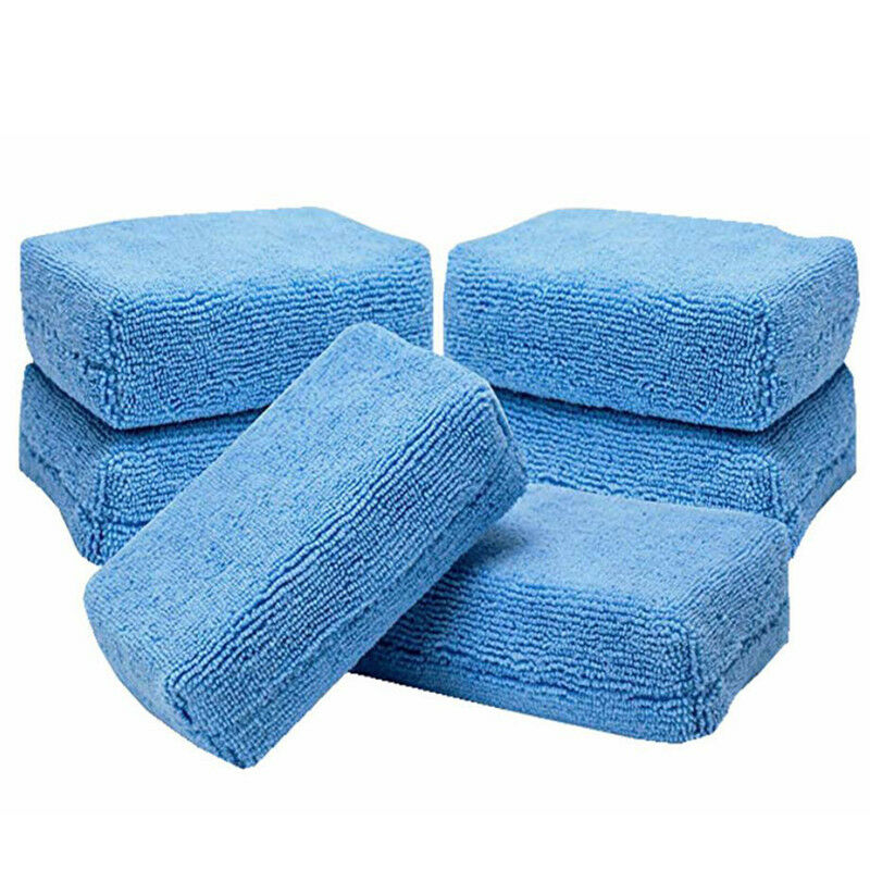 5xCar Microfiber Applicators Sponges Cloths Microfibre Hand Wax Polishing Pad CH