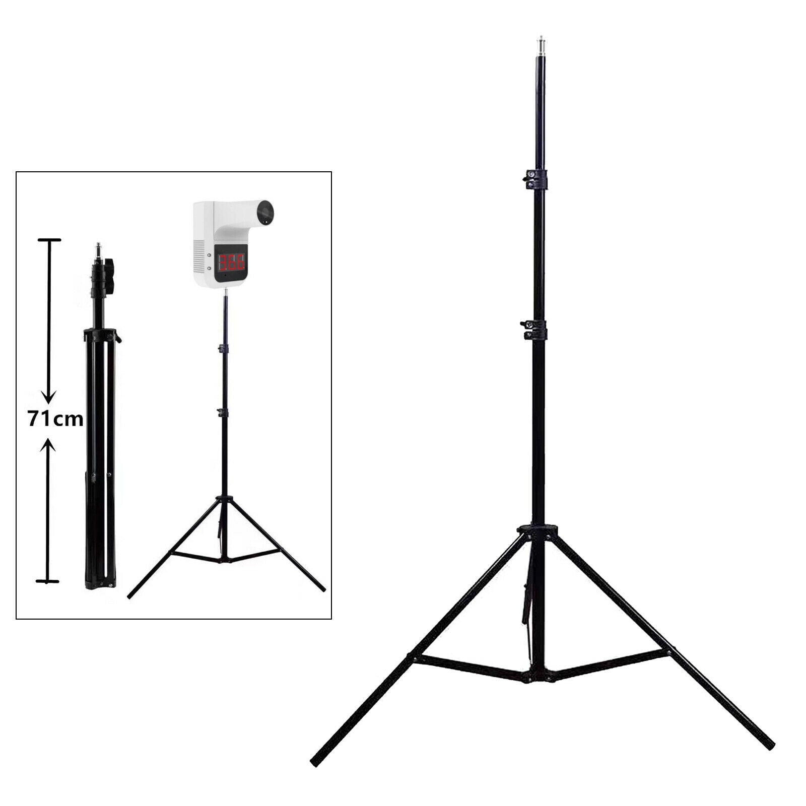 Aluminum Light Photography Tripod Stand Umbrella Support for Photo Lights Black