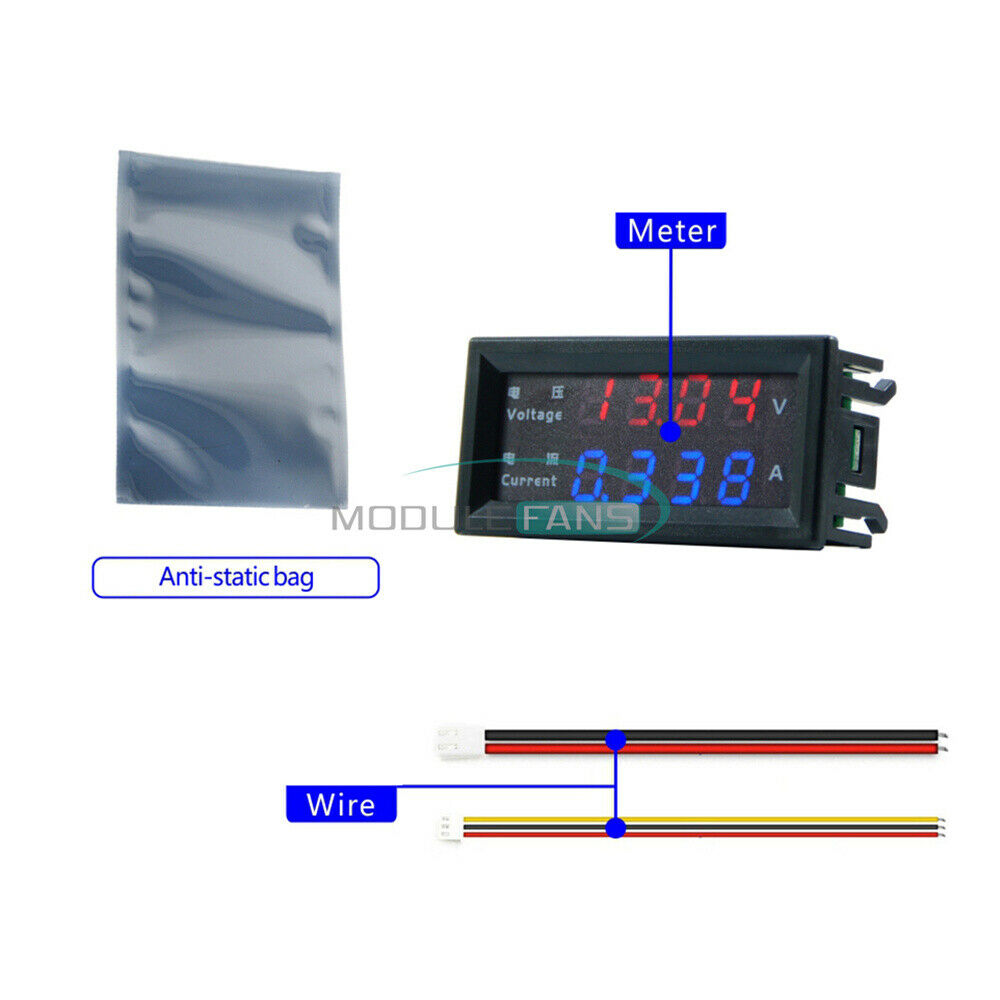 DC0-100V 10A Dual Display Voltage Current Power Meter Ammeter M4430 4-digit LED