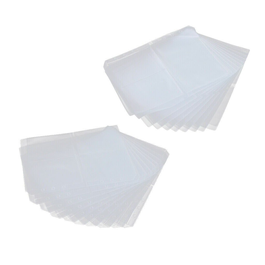A5 Clear Plastic Punched Punch Pockets Folders Filing Wallets Sleeves
