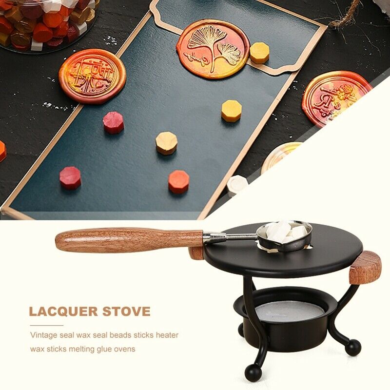 Retro Sealing Wax Furnace Stove Tripod Set Fire Paint Wax Seal Stamp Stick WV9Y2