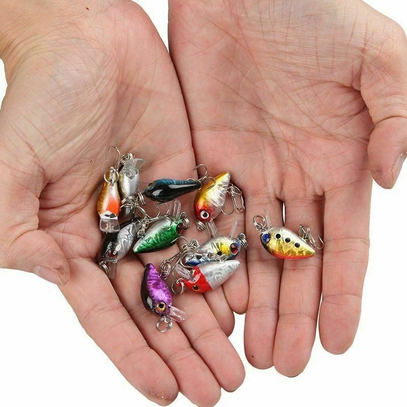 10PCs Fishing Baits Hooks Minnow Fish Lures Crank Bass Crankbaits Tackle Sinking