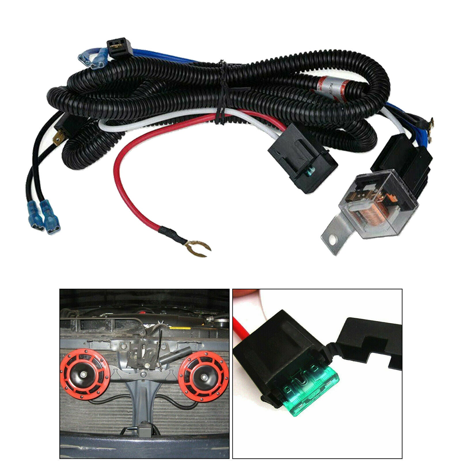 1 Set Horn Wiring Harness Relay Kit Blast Tone Horns Replacement Spare Parts