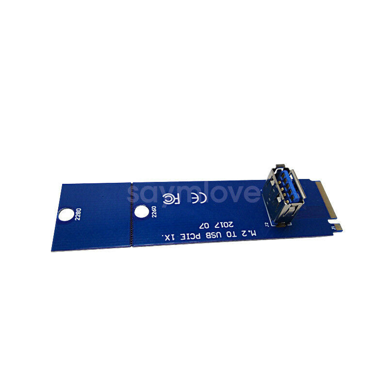 New USB 3.0 NGFF M.2 To 16x Extender Riser Card Adapter Power Cable 6pin