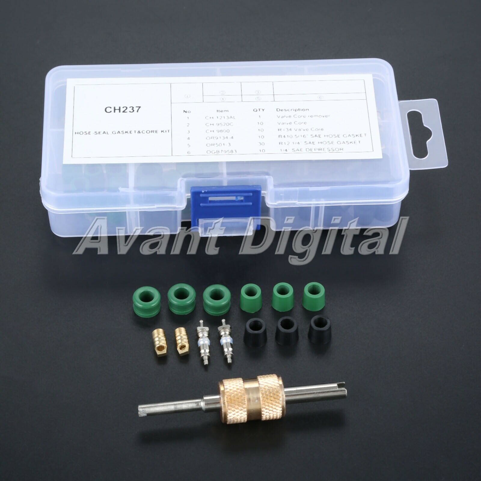71Pcs Auto A/C Air Conditioning Valve Core Tool Remover Installer Assortment Kit
