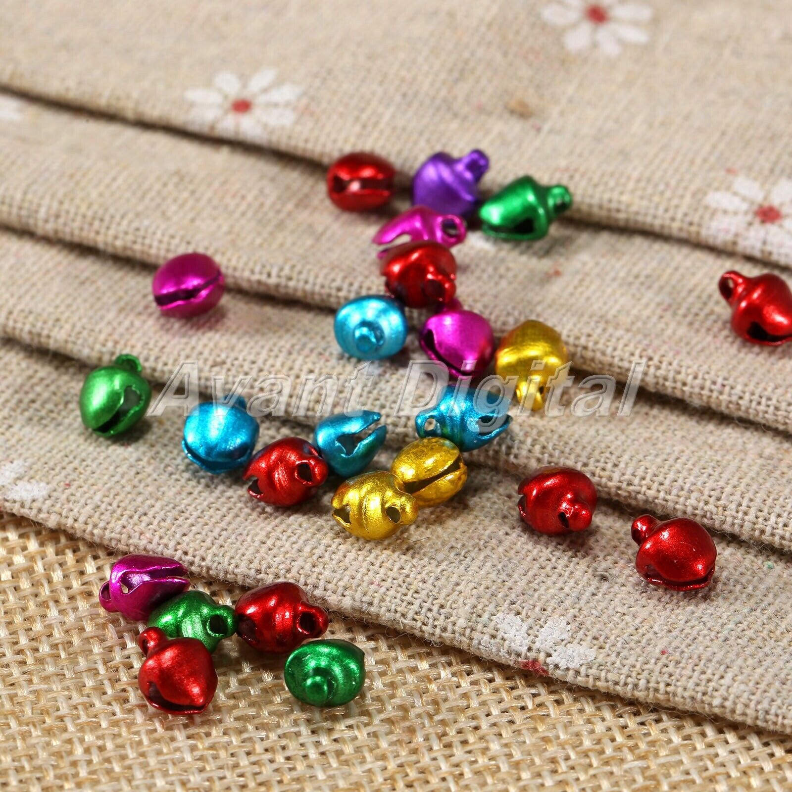 100x Jingle Bells Charms Mixed Color Aluminum Beads for Bracelets Belts Making