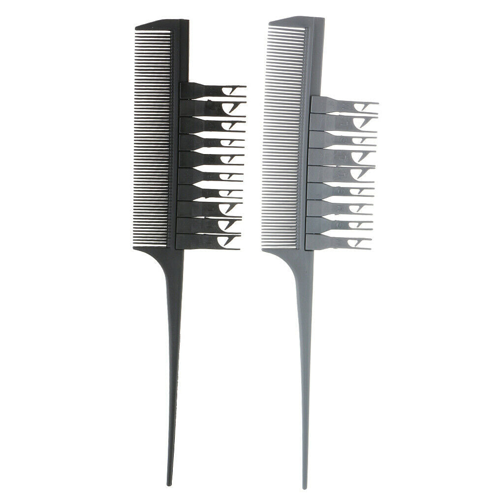 2Pcs Salon Barber Hair Dyeing Color Combs Tapered Weaving Balayage Comb