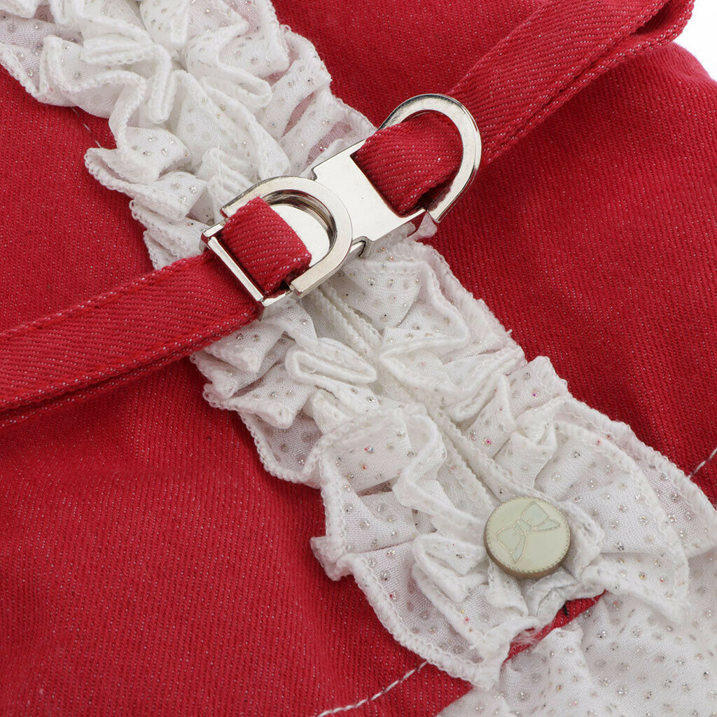 Pet Dog Harness Leash Pet Costume Clothes for Small Pet Cat Puppy Red-XS