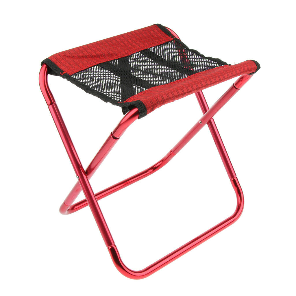 Portable Folding Stool Chair for Outdoor Camping Fishing Beach red