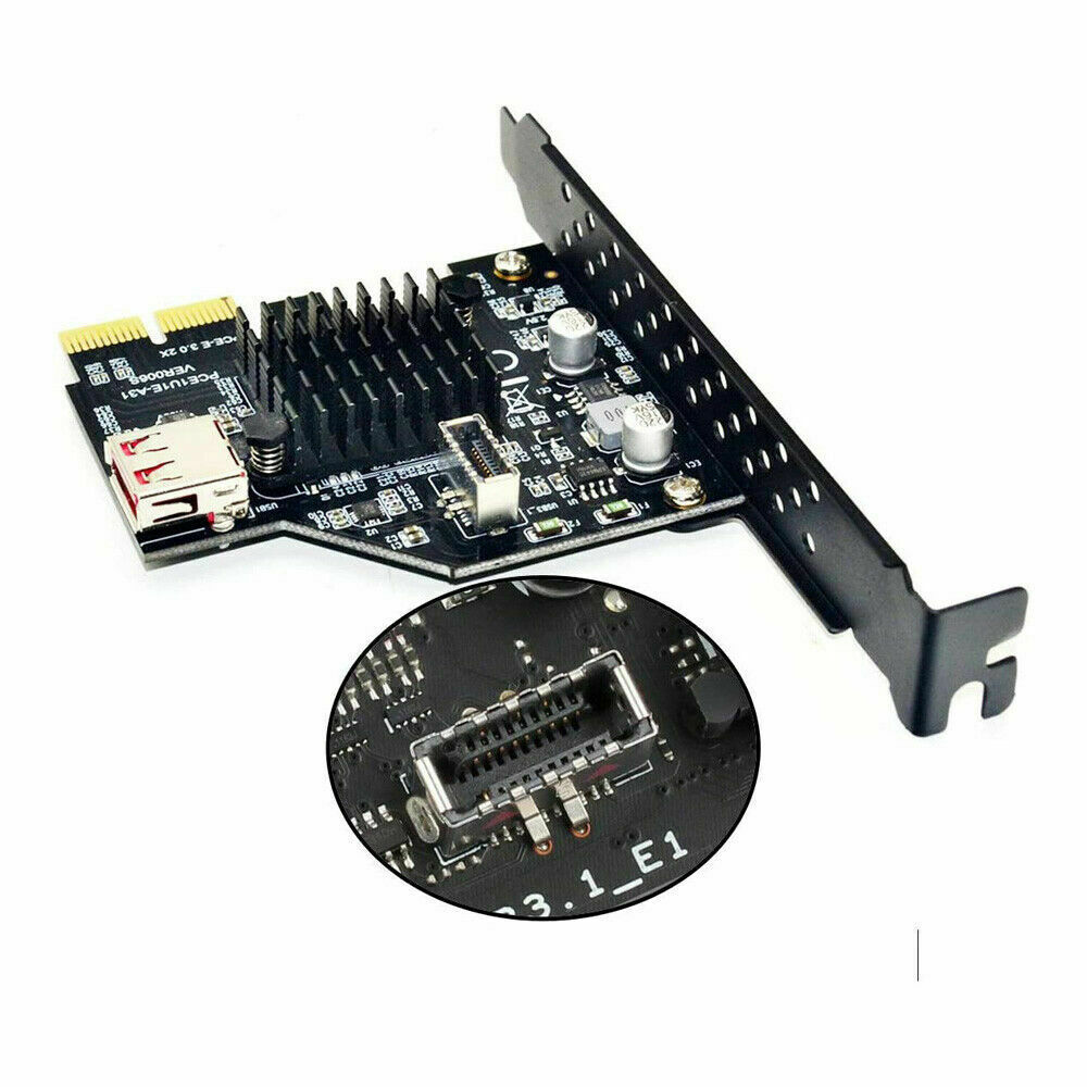 PCIe to USB 3.1 Type E Front Panel Socket Adapter Card Express for Motherboard