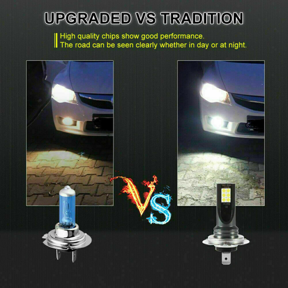 2Pc H3 LED Headlight Kits 110W 20000LM FOG Light Bulbs 6000K Driving DRL Lamp