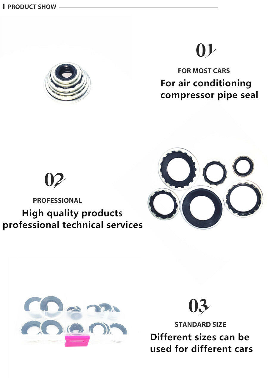28 Pcs Alloy Metal Automotive Air Conditioning Compressor Gaskets, 6 Kinds Sizes