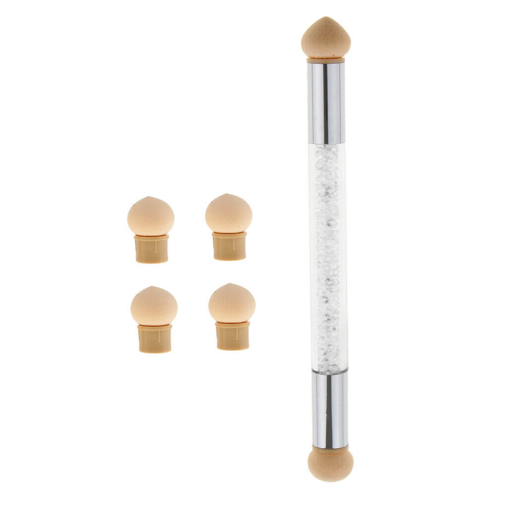 Nail Art Brush, Ombre Nail Gradient Shading Pen, Dual Tipped Nail Art Sponge