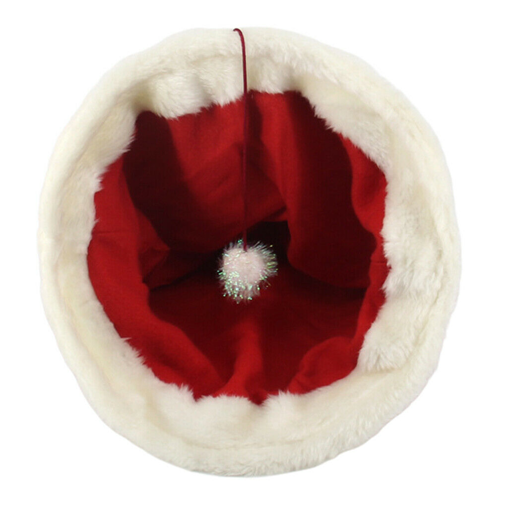 Christmas Hat Pet Bed Warm Soft, Small Dog Bed, Cat Nest for Small Pet,