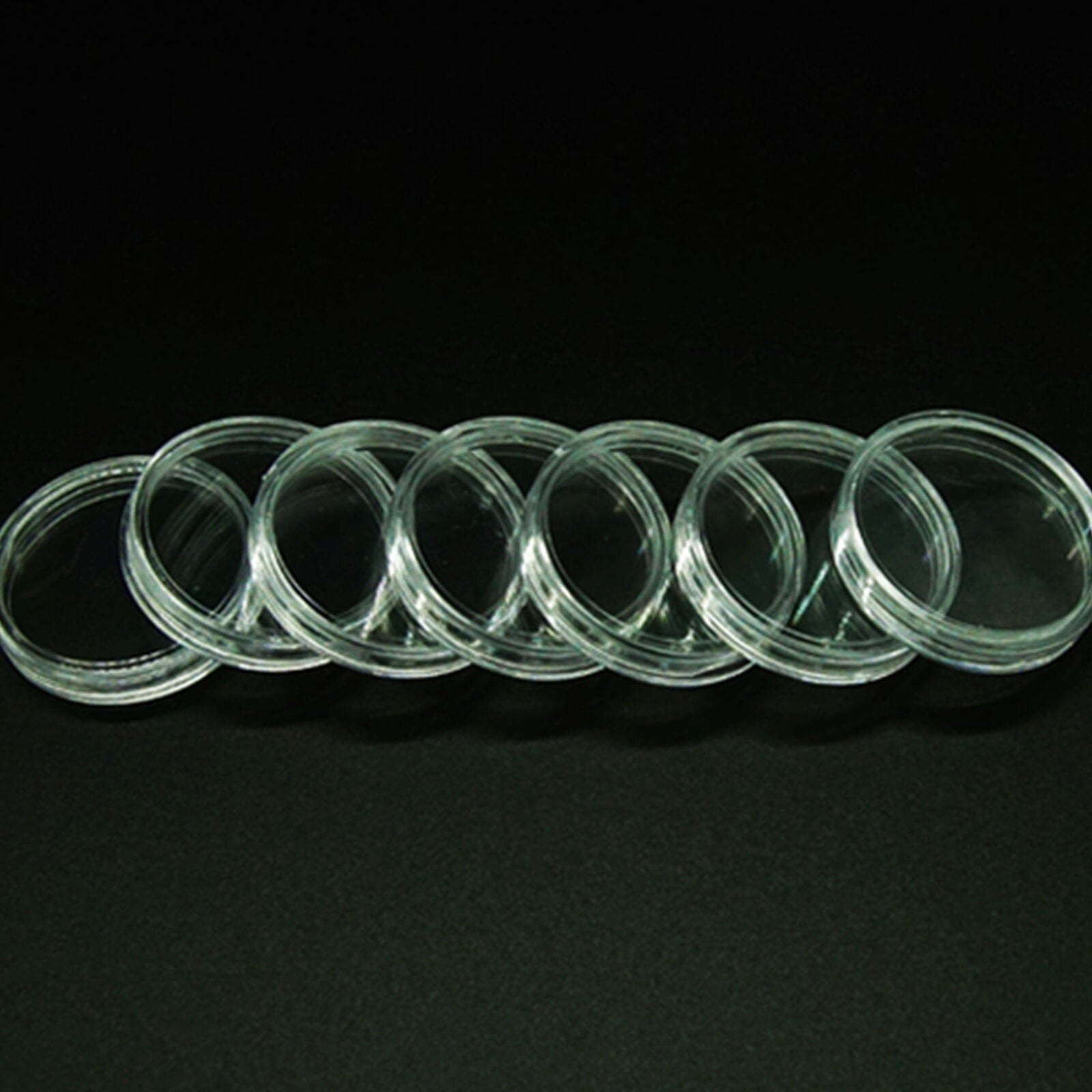 100 Pcs Coin Storage Box Clear Plastic Round Cases Capsules Holder Applied