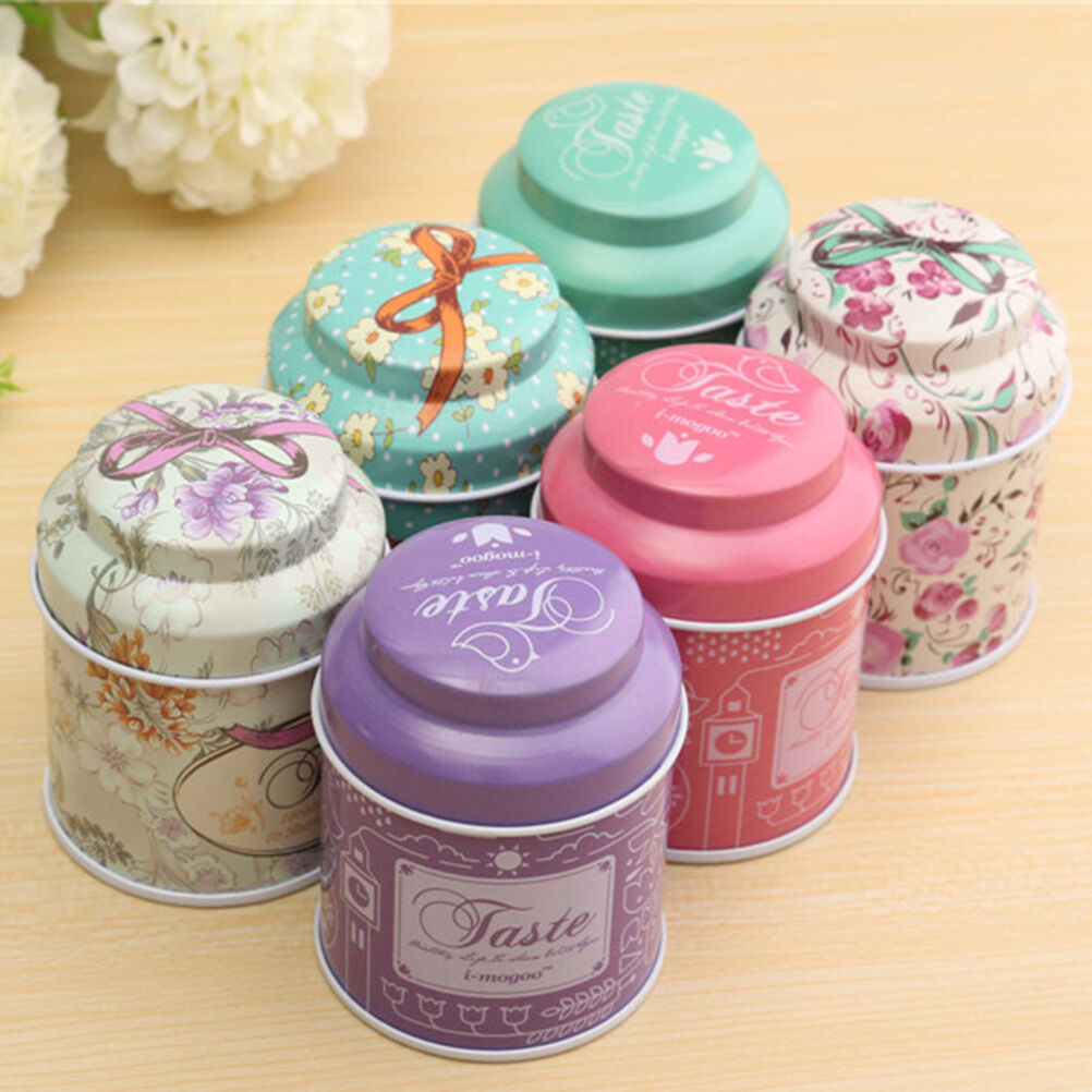 Flower Design Metal Sugar Coffee Tea Tin Jar Container Candy Sealed Cans .l8