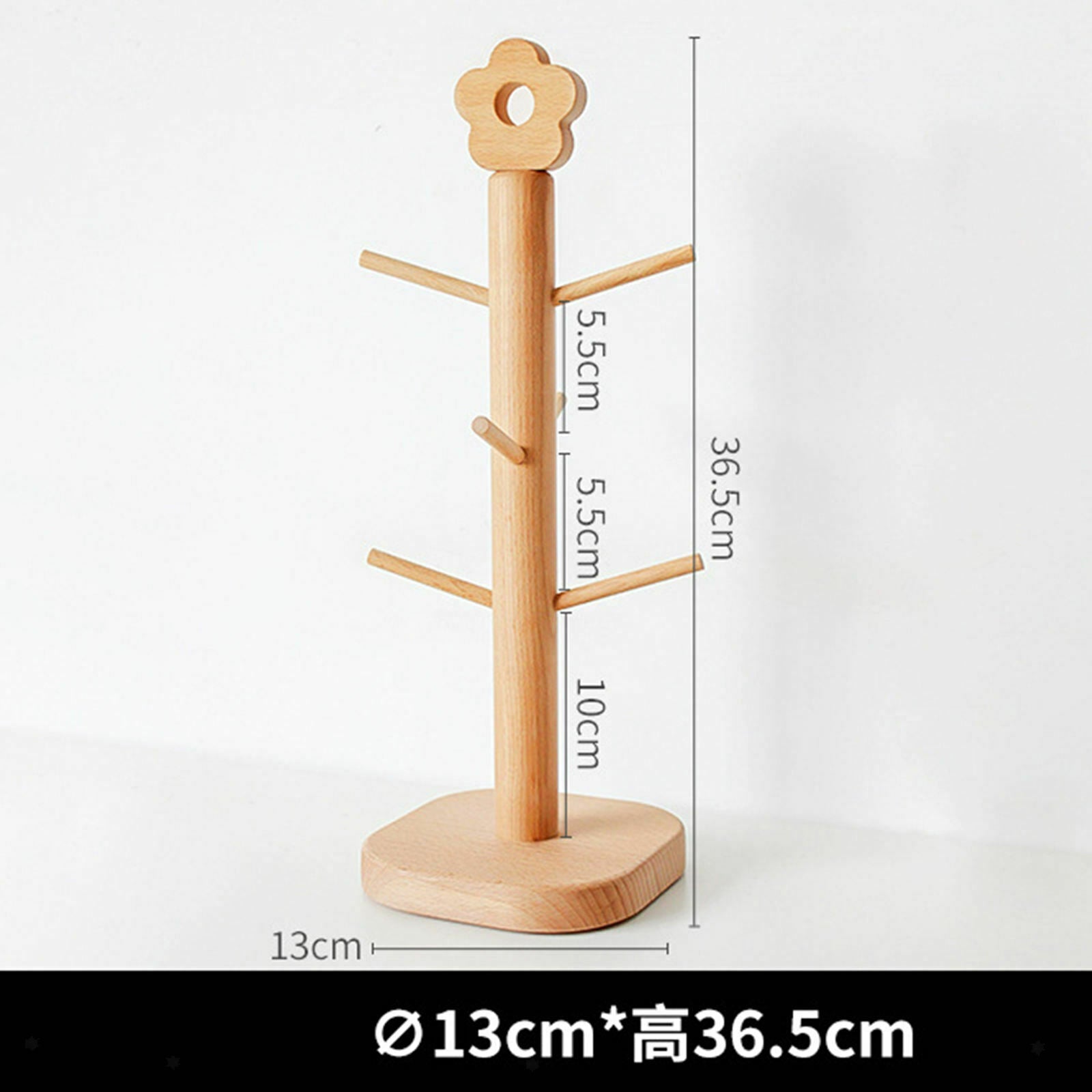 Wood Tree Cup Rack Stand Cup Holder Detachable Rack Coffee Tea Cup Storage