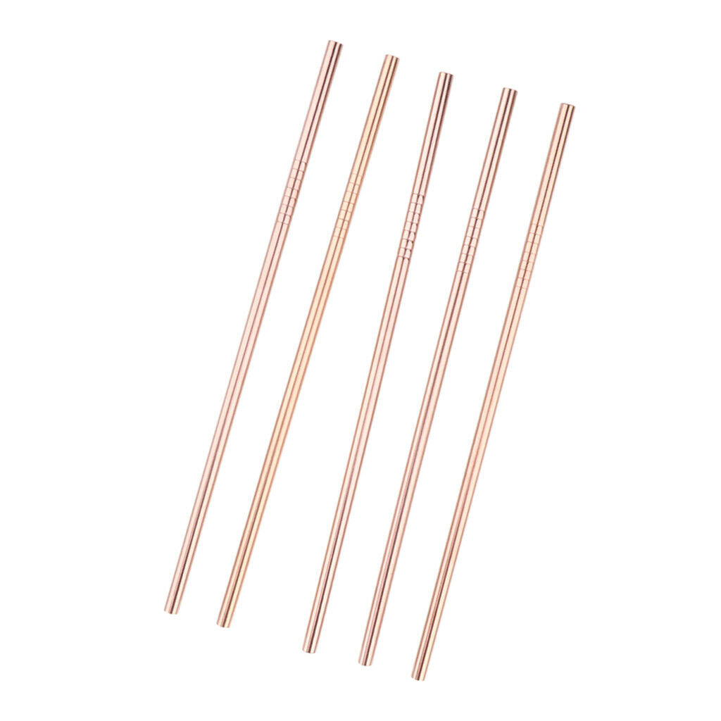 10 Pieces Pink Stainless Steel Drinking Straw Metal Straw 8.5'' Straight and