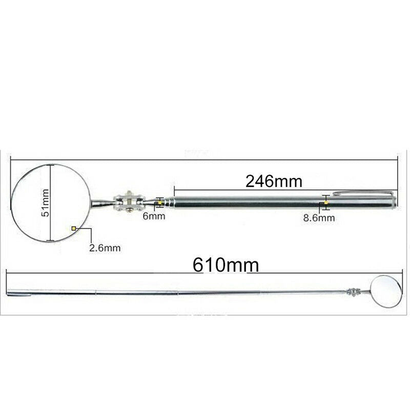 round mirror extending car angle view pens automotive telescopic detection ATDD