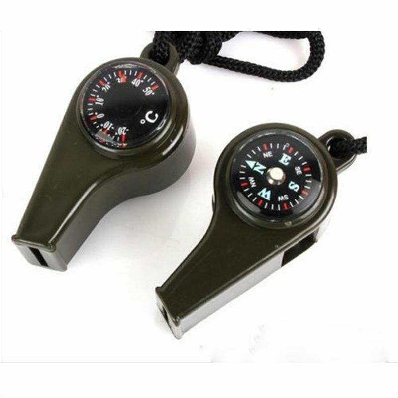 Outdoor 3 In 1 Whistle Compass Thermometer Camping Travelling Survival Tool