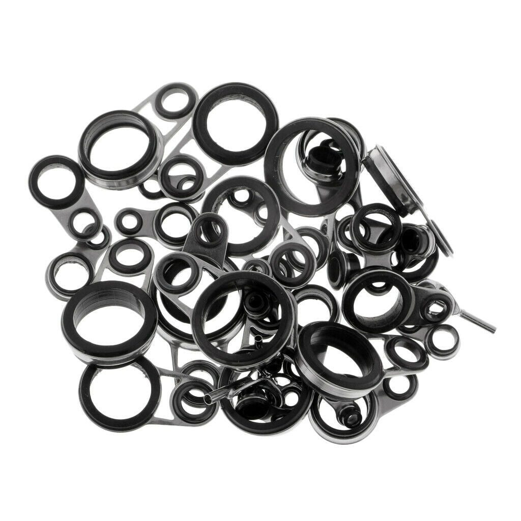37Pcs Fishing Rod Guides Top Tips Ceramics Ring Repair Telescopic Rod Guides