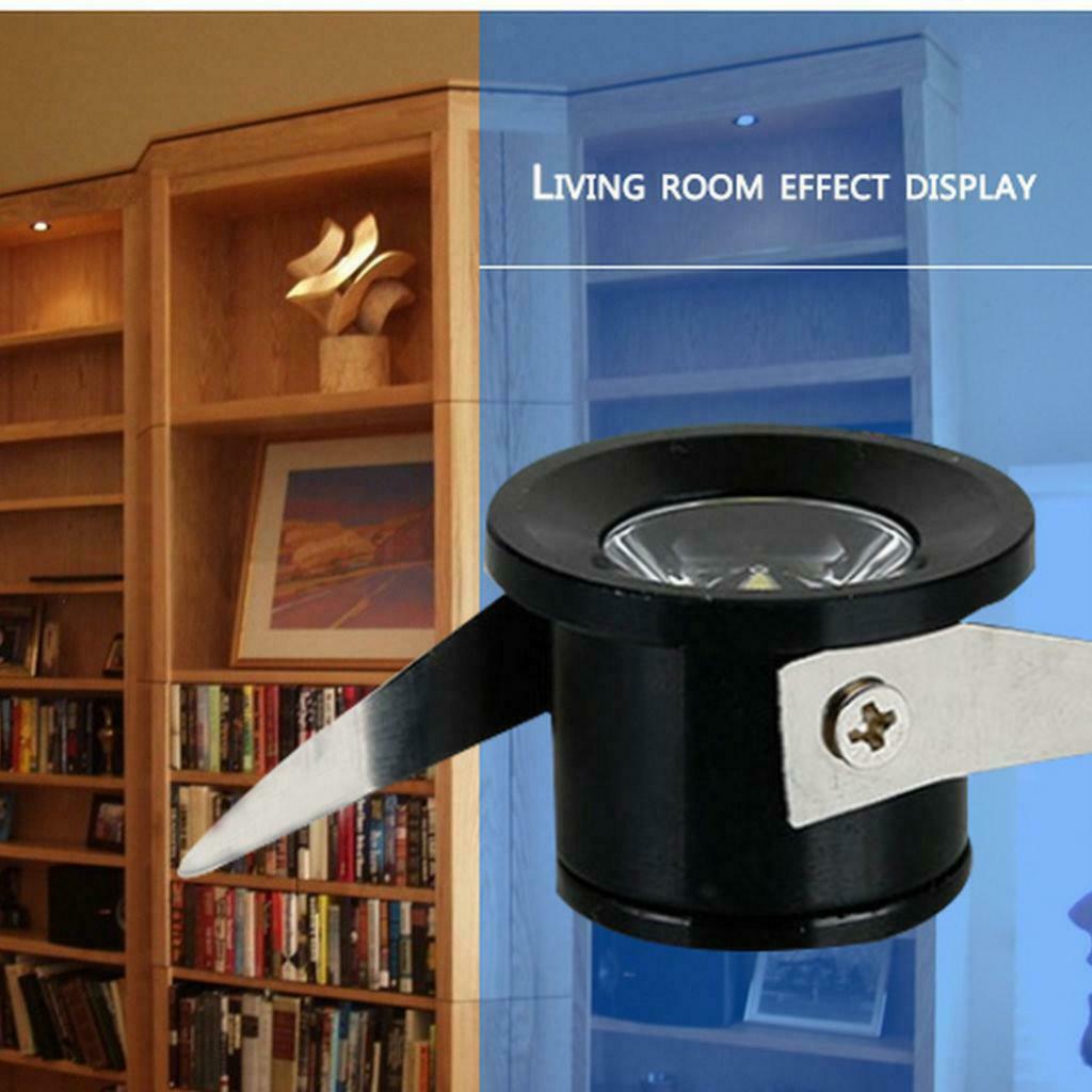 1W Mini LED Jewelry Light Cabinet Lamp Ceiling Spotlight 85-265V Black White