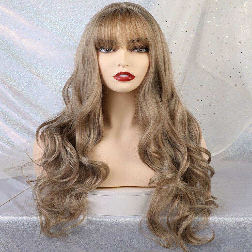 Natural Long Wavy Wigs Heat Resistant Synthetic Full Wigs for Women Daily Party
