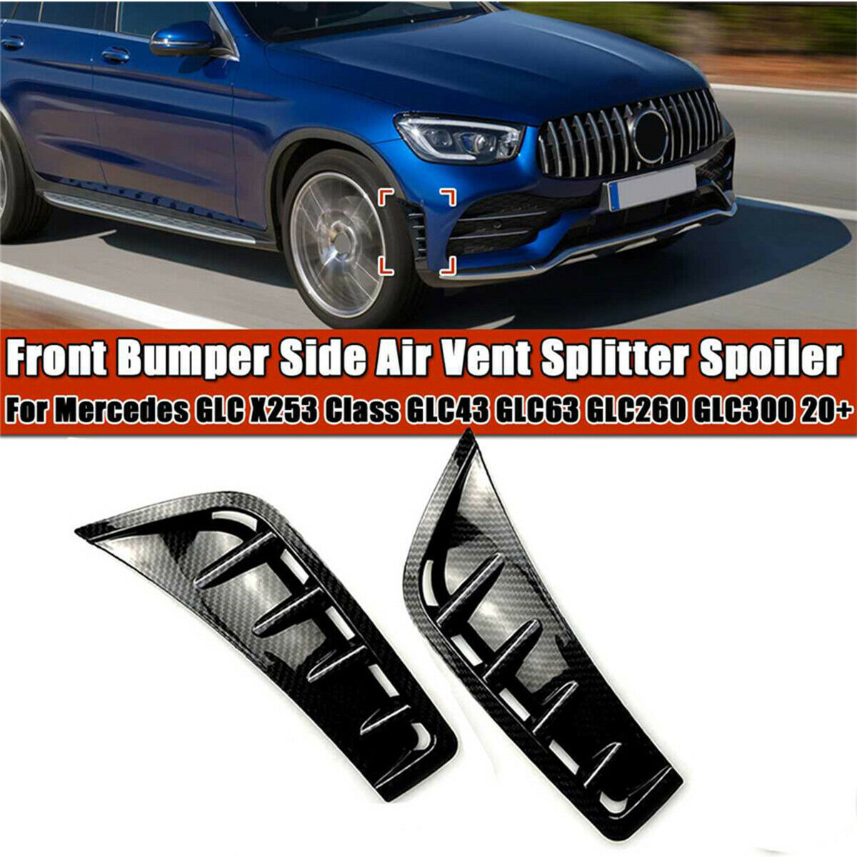 Carbon Fiber Car Bumper Side Air Emission Distributor Spoiler For Mercedes-Benz