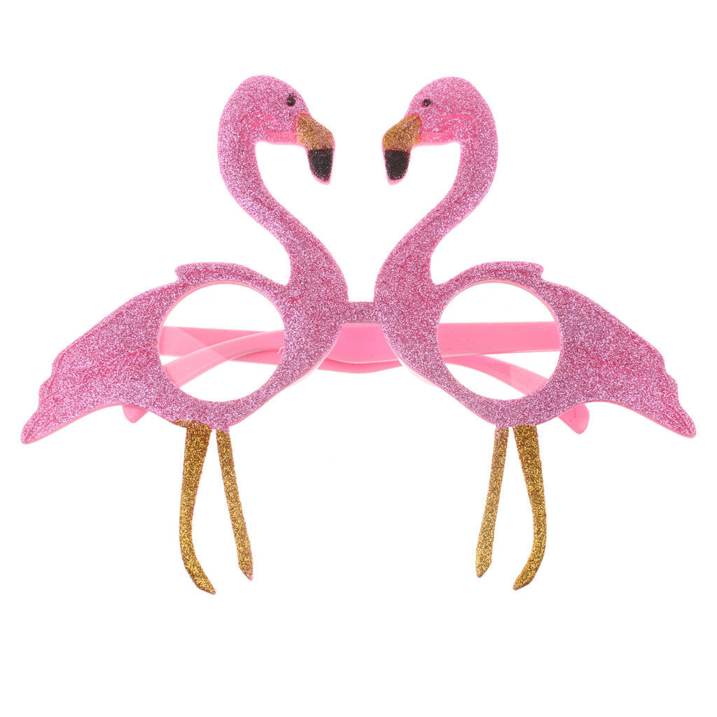 Hawaiian Tropical Flamingo Sunglasses Glitter Glasses Kid Fancy Dress Party