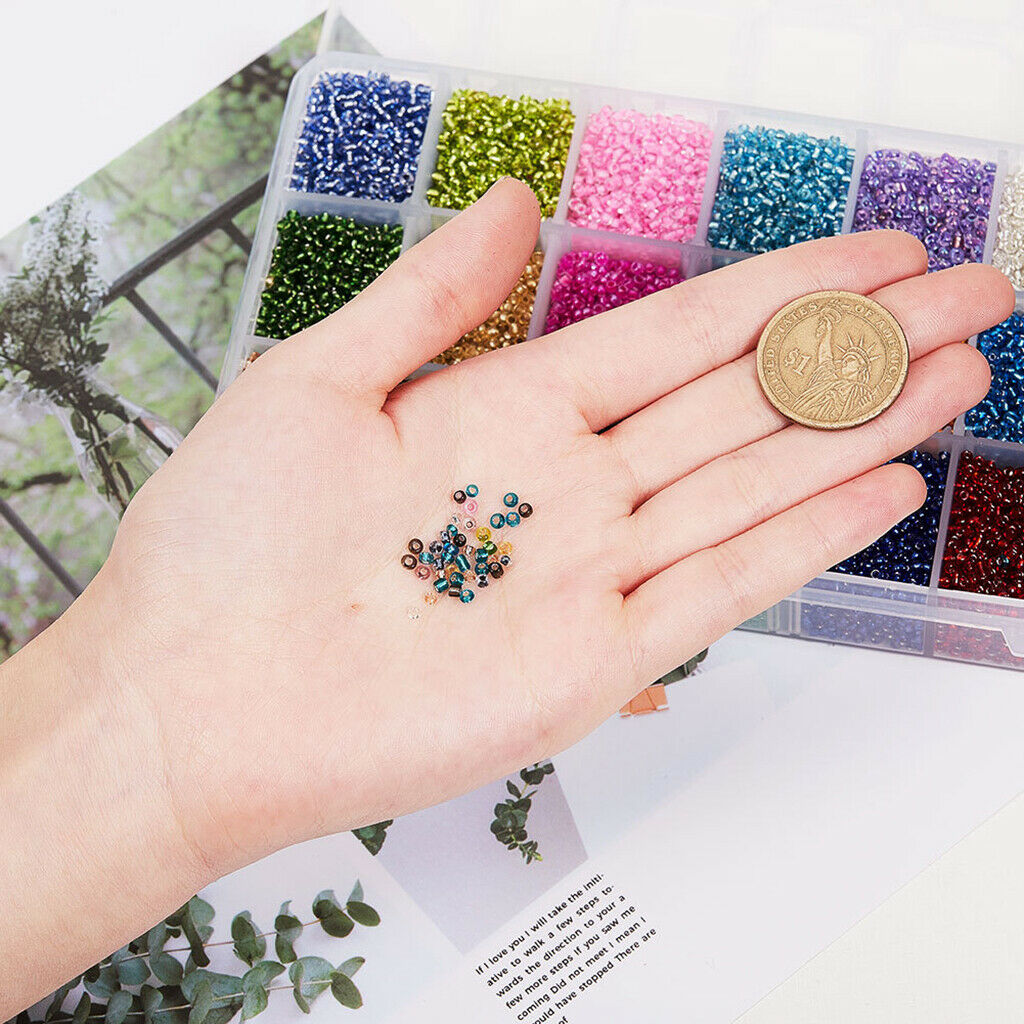 38400Pcs 2mm Glass   Spacer Beads Spacers Jewelry Making 24 Colors Assorted