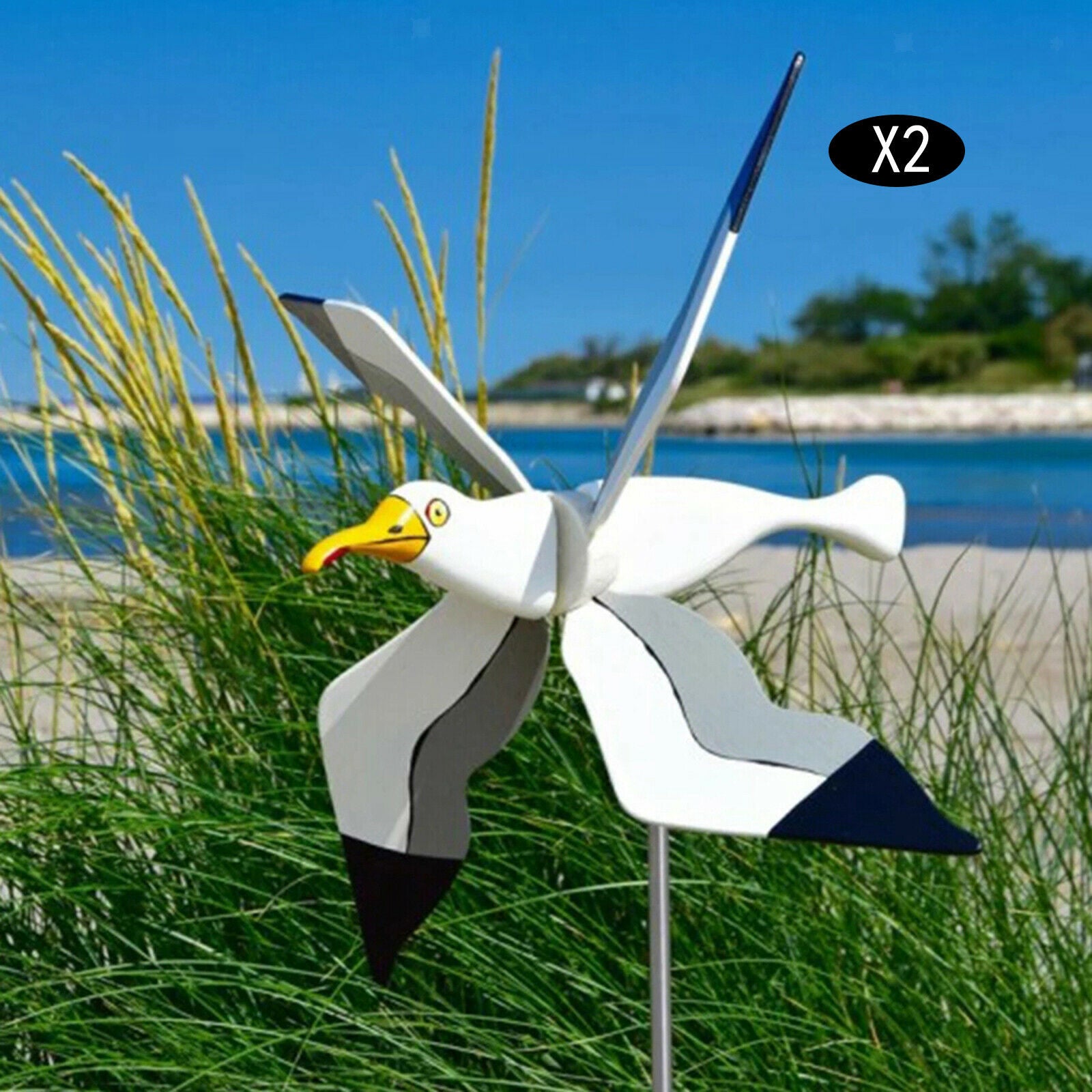 Lovely Durable Whirligig Seagull Windmill Wind Spinner Toys For Garden