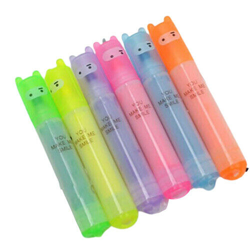 6Pcs Mini 6 Colors Highlighters Fluorescence Marker Pens Office School Supplies