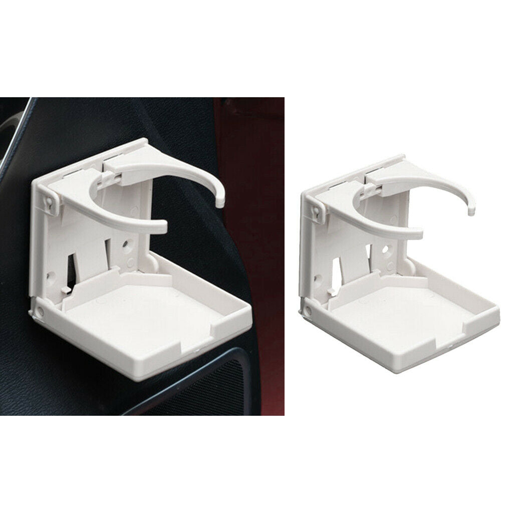 2Pcs Plastic Universal Adjustable Car Folding Beverage Cup Drink Holder Tray