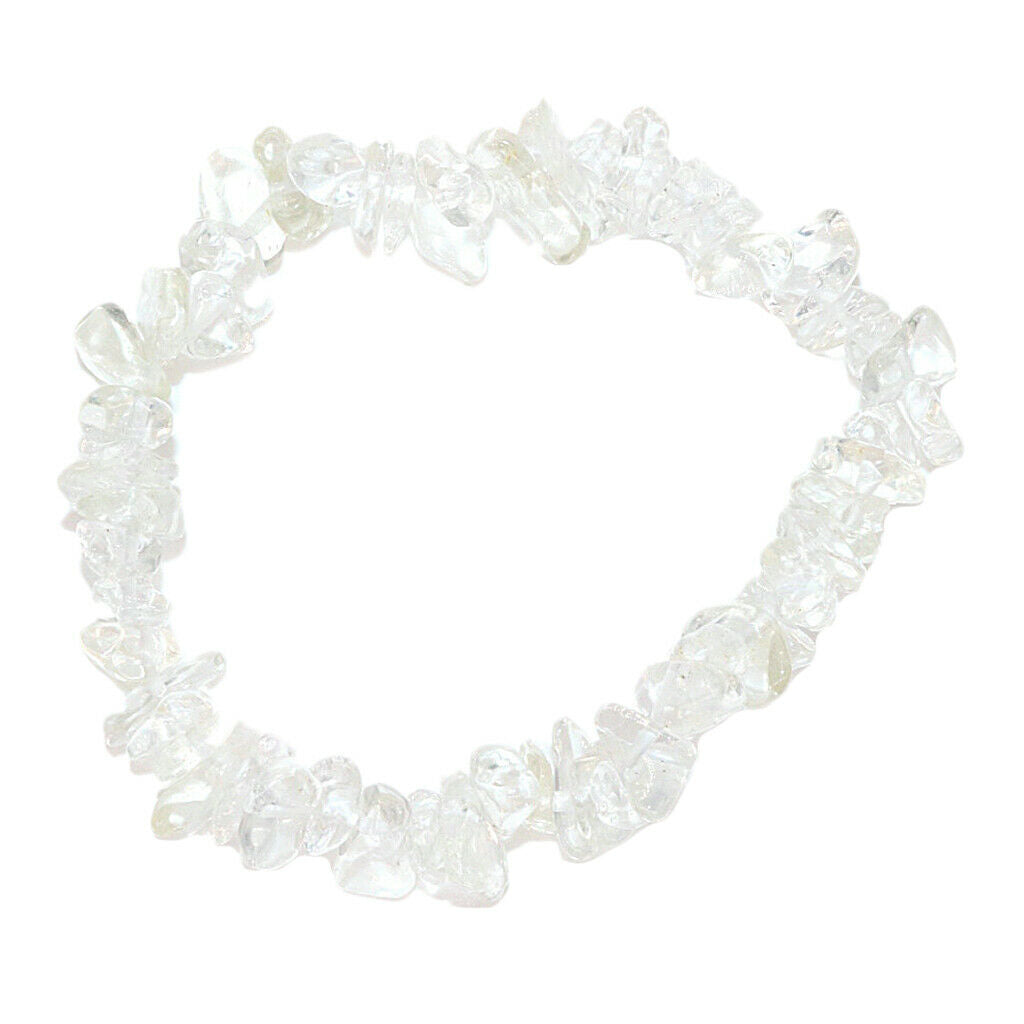 Charms Natural Crystal Gravel Bracelet Beaded Lovers Bangles White