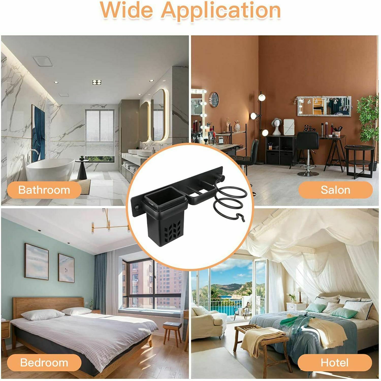 Accessories Wall-mounted Shelf Hair Dryer Rack Storage Holder Storage Box