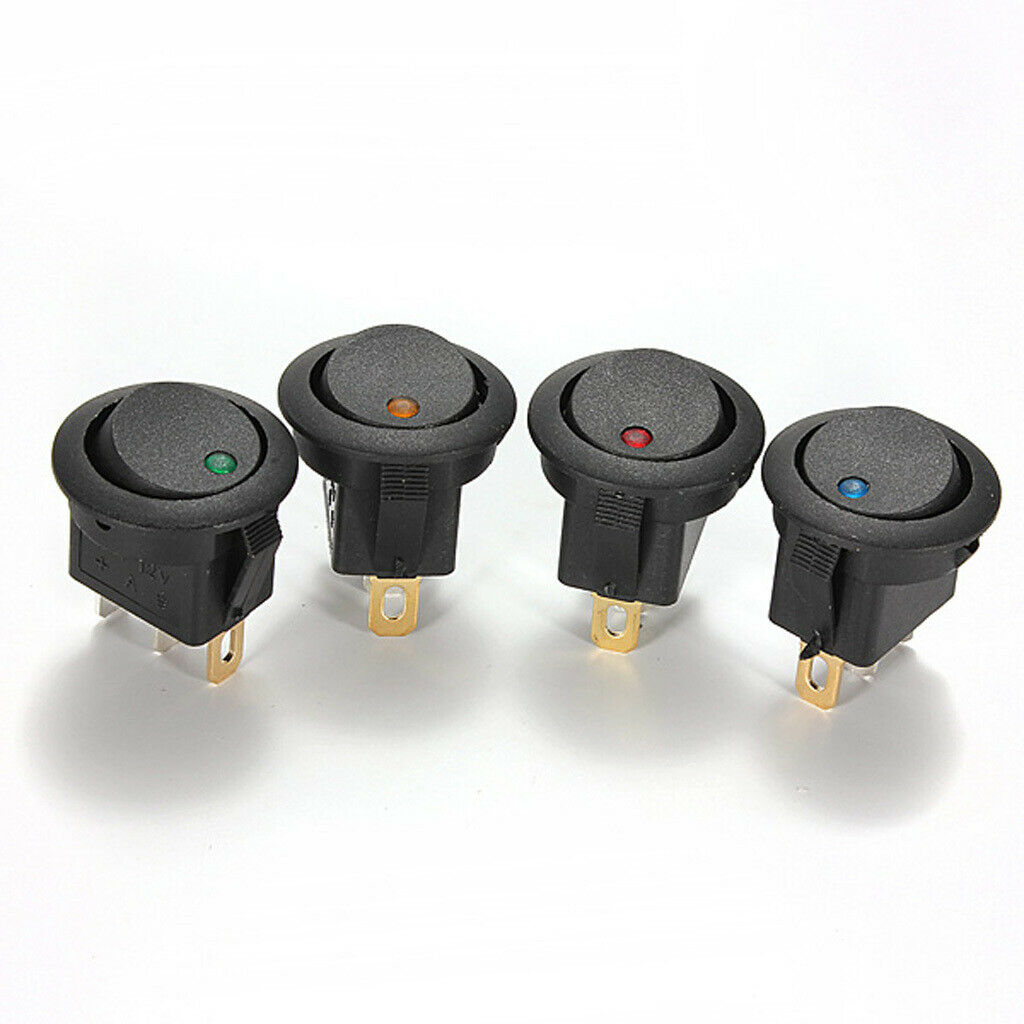 10pcs Blue Led Dot Light Car Auto Boat Round Rocker ON/OFF Toggle Switch