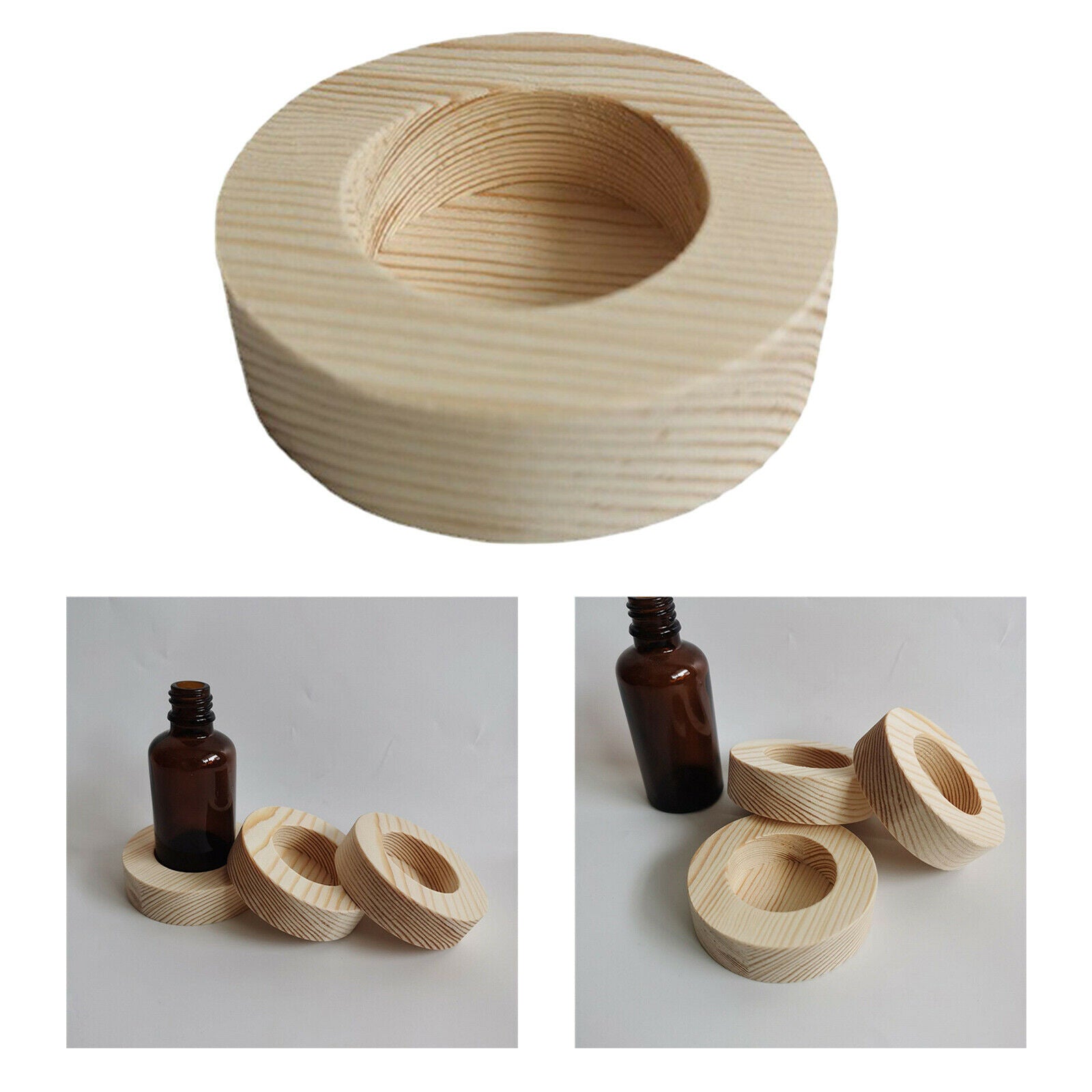 Wooden Essential Oil Display Holder 50ml Single Slot Presentation Shelf