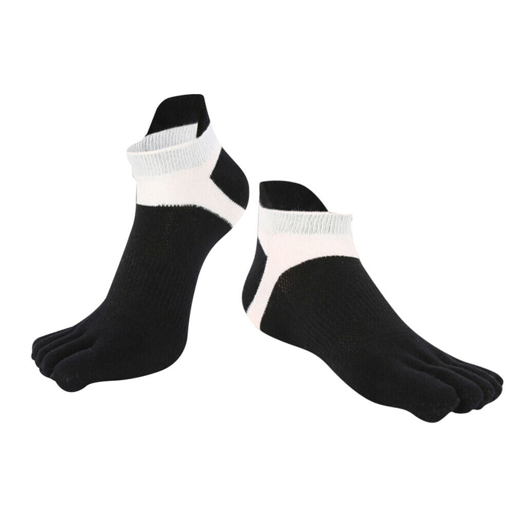 2 Pairs Toe Socks Net Sweat Absorb No Show Sports Yoga Crew Socks Hosiery