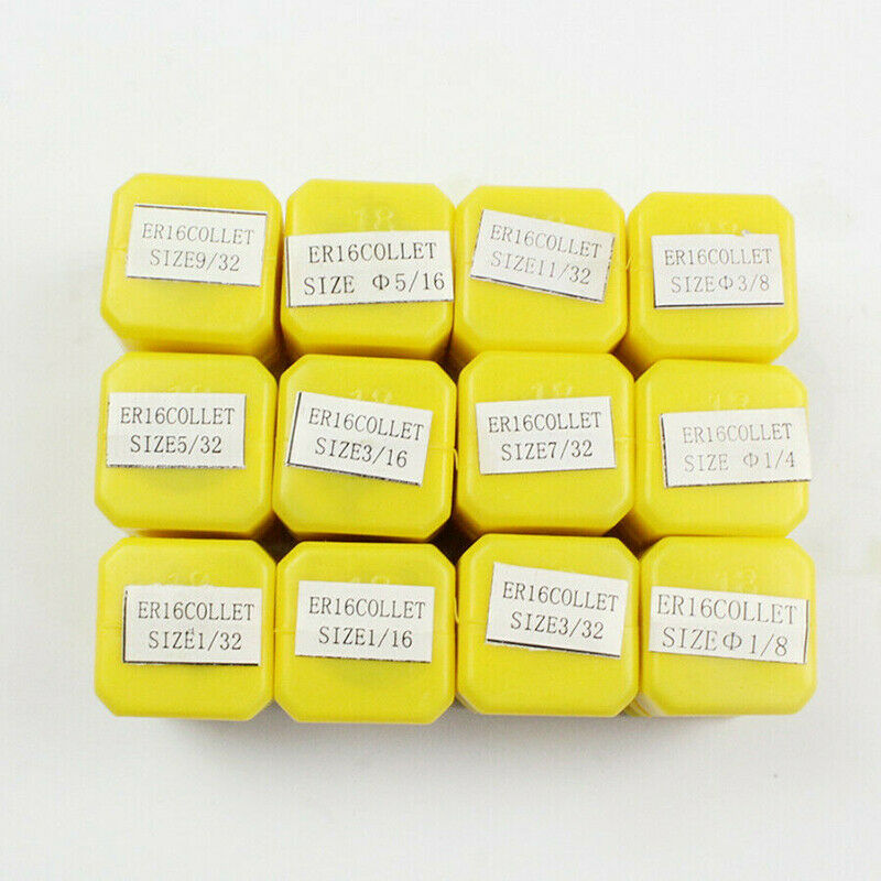 New 12Pcs ER16 Spring Collet Set For CNC Milling Lathe Tool Engraving Machin  WF