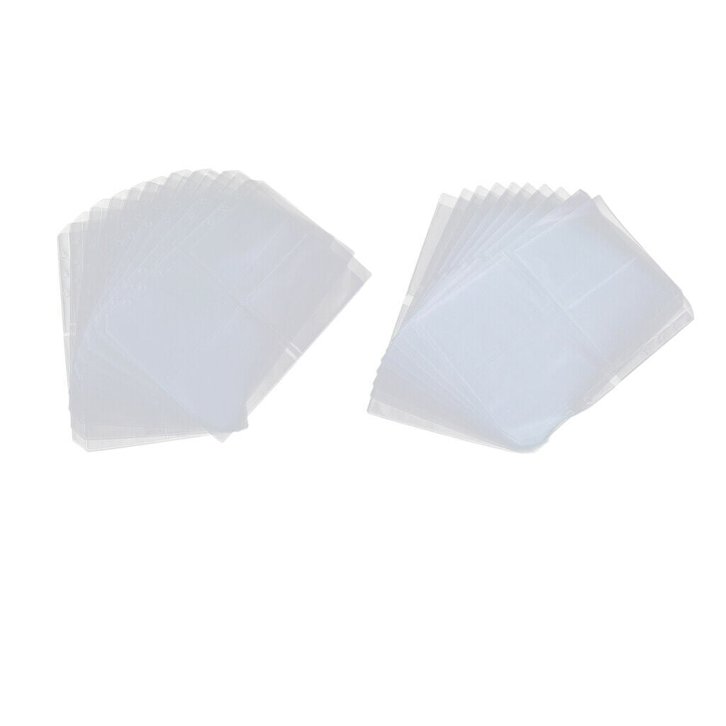 A5 Clear Plastic Punched Punch Pockets Folders Filing Wallets Sleeves