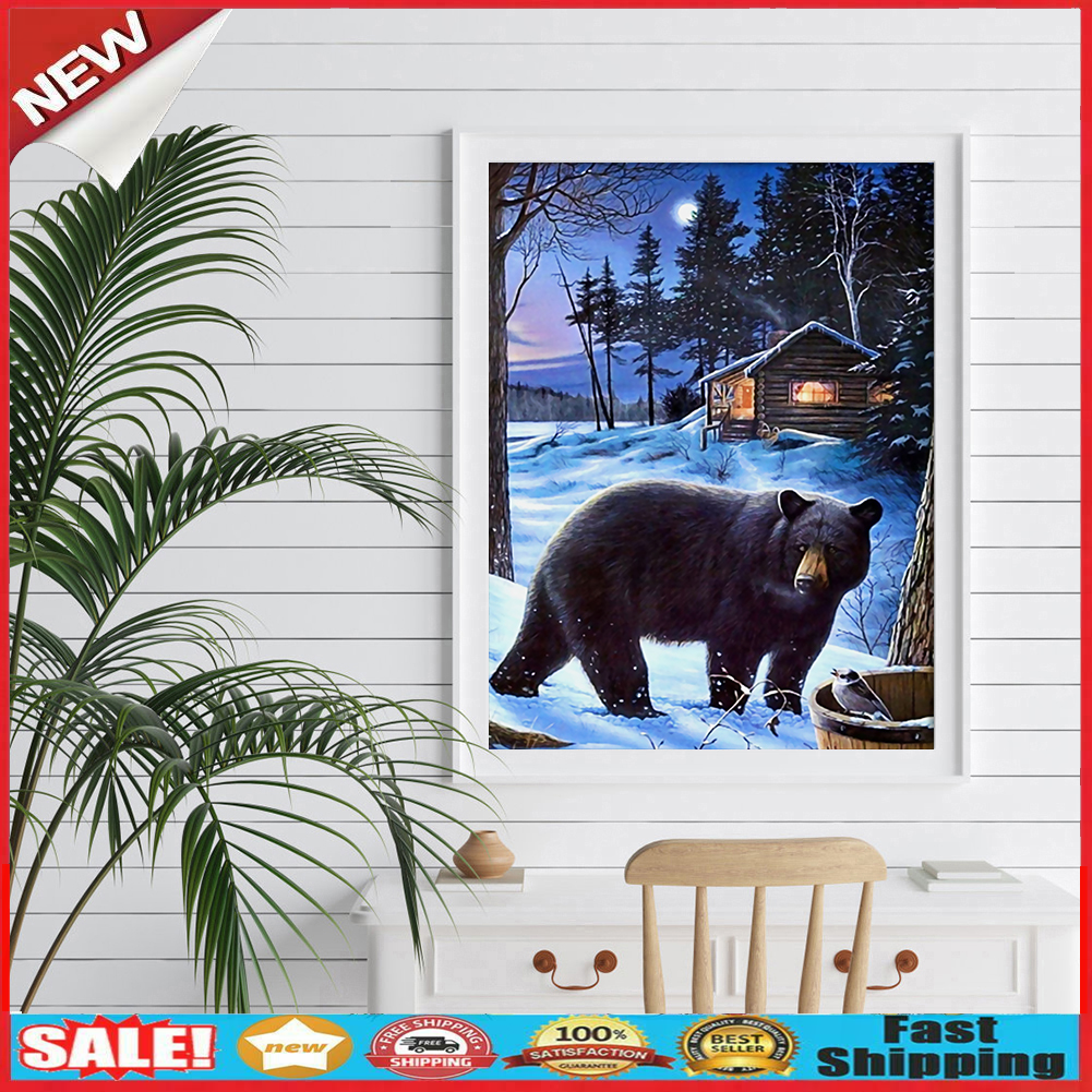 Bear 5D DIY Full Round Drill Diamond Painting Embroidery Cross Stitch Kits @