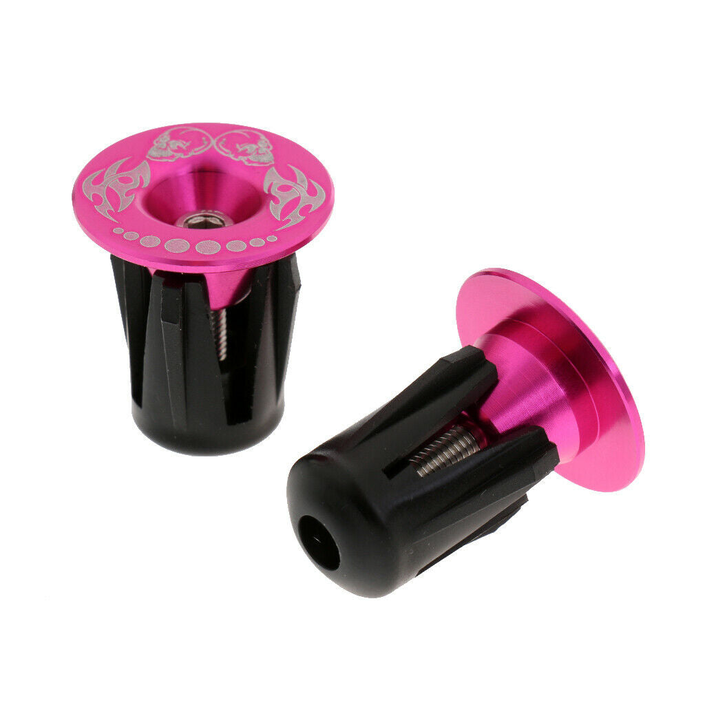 4 Pairs Bicycle Handlebar End Plugs, Alloy Bike Bar Grip End Caps Stoppers for