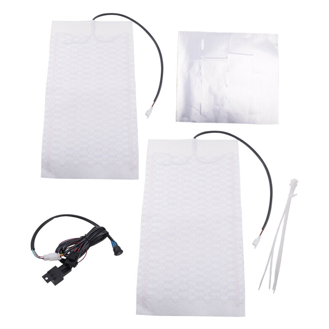 2Pcs 12V Carbon Fiber Car Seat Cushion Heater Pad Hi-Off-Lo Switch Kit Acc
