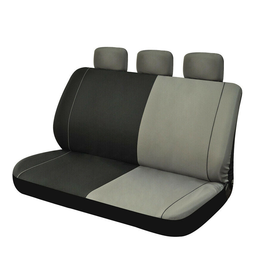 Polyester Cloth Car Seat Covers For Auto (Black & Grey) Full Surrounded 5-seat