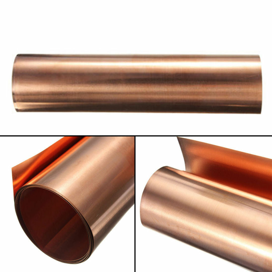 99.9% Pure Copper Metal Sheet Foil Plate 0.1 x 200 x 1000 mm Conductive Roll