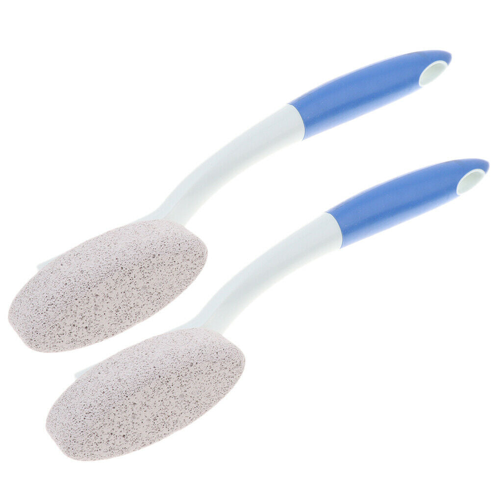 2 Pieces Long Handle Pumice Stone Brush Foot Scrubber Bath Dead Skin Remove