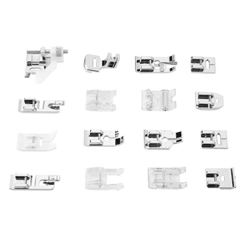 16Pcs Sewing Machine Presser Foot Feet Kit Domestic Tool Set For Brother Singer